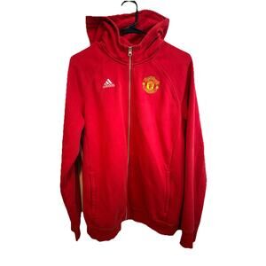 Adidas Manchester United Full Zip Hoodie Jacket Red XL Soccer